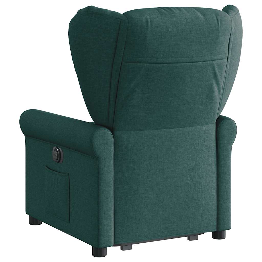 vidaXL Fauteuil relax avec fonction releveur Tissu vert foncé