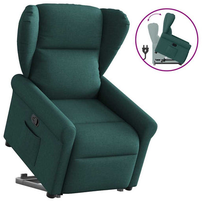 vidaXL Fauteuil relax avec fonction releveur Tissu vert foncé