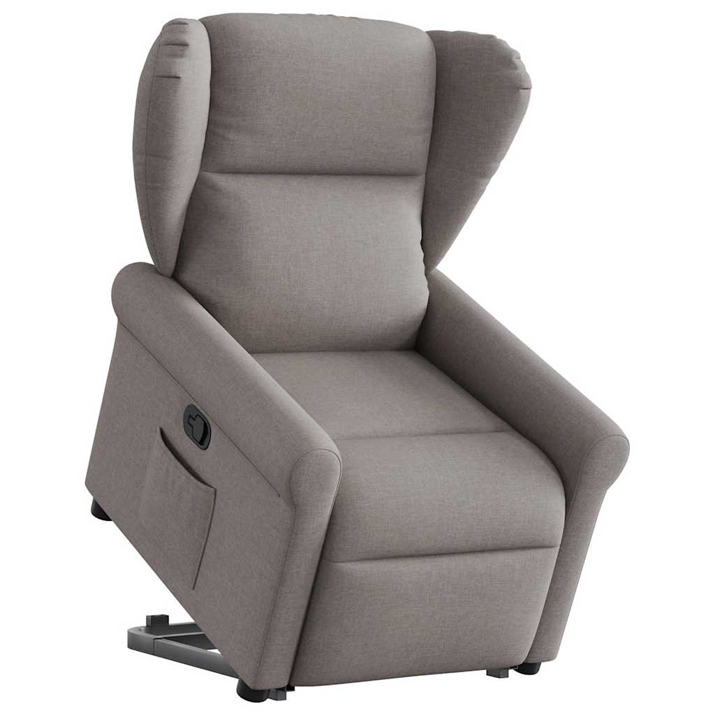 vidaXL Fauteuil relax releveur taupe en tissu