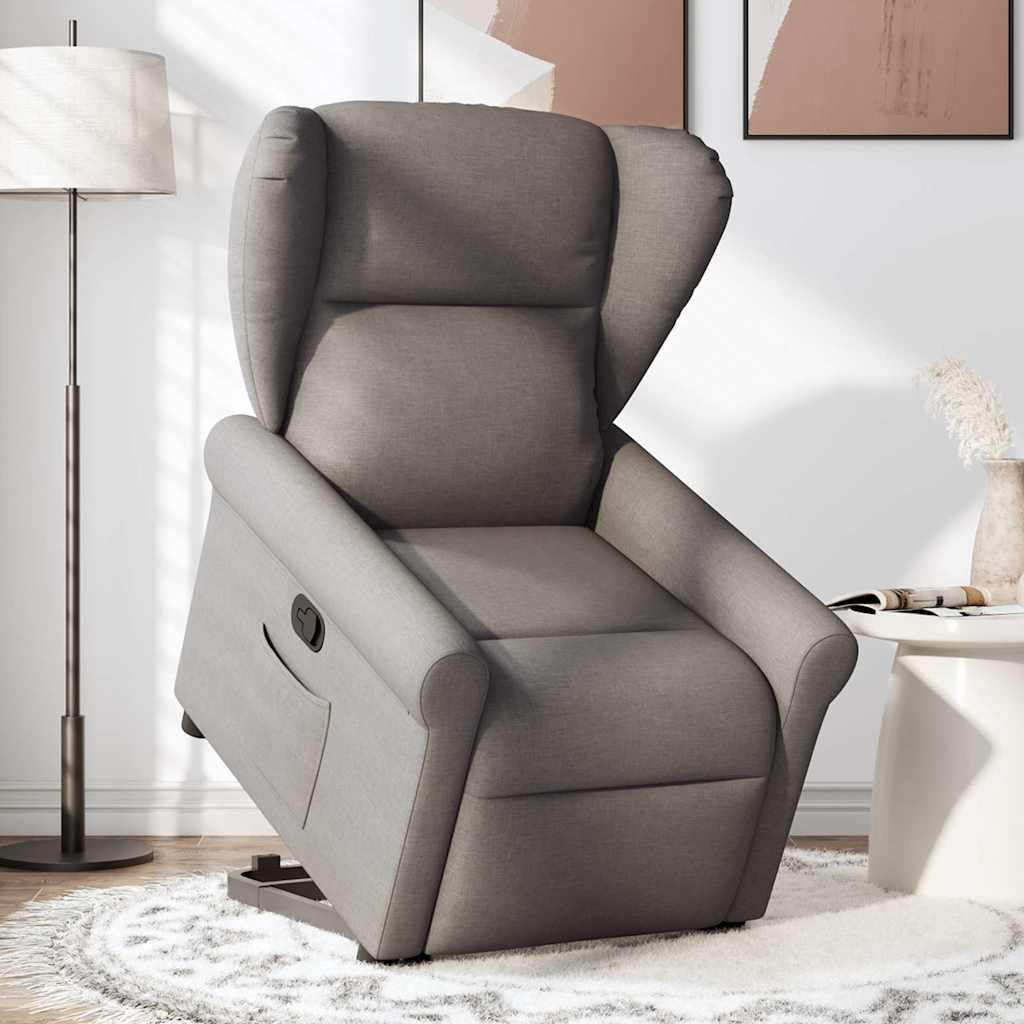 vidaXL Fauteuil relax releveur taupe en tissu