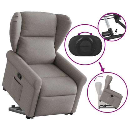 vidaXL Fauteuil relax releveur taupe en tissu