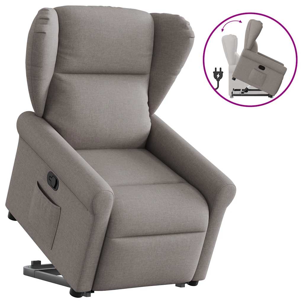 vidaXL Fauteuil relax releveur taupe en tissu