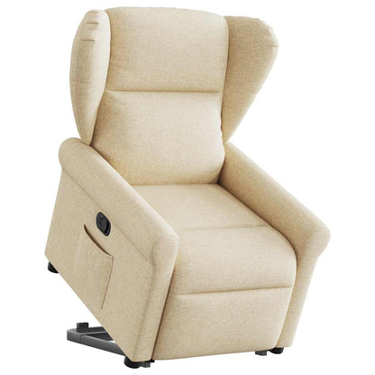 vidaXL Fauteuil relax électrique crème en tissu