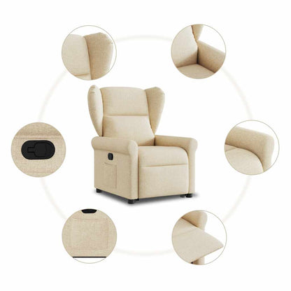 vidaXL Fauteuil relax électrique crème en tissu