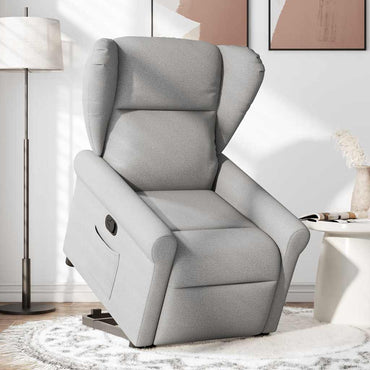 vidaXL Fauteuil relax releveur gris nuage en tissu