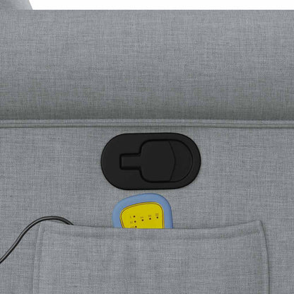 vidaXL Fauteuil de massage releveur gris clair en tissu