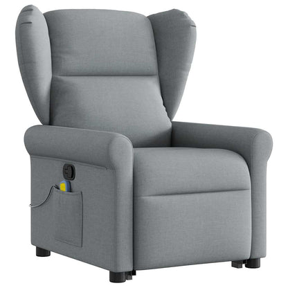vidaXL Fauteuil de massage releveur gris clair en tissu