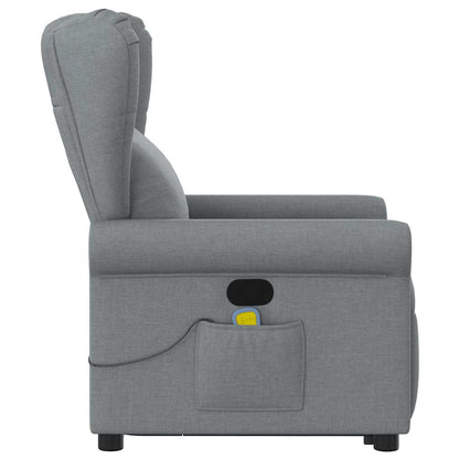 vidaXL Fauteuil de massage releveur gris clair en tissu