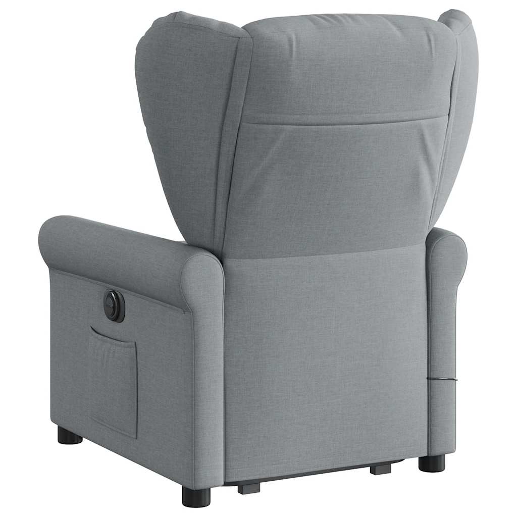 vidaXL Fauteuil de massage releveur gris clair en tissu