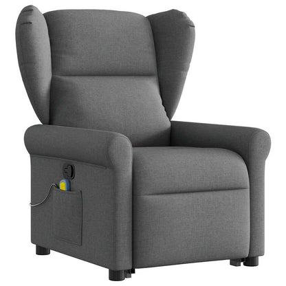 vidaXL Fauteuil de massage releveur gris foncé en tissu