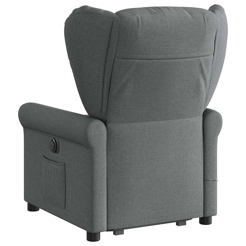 vidaXL Fauteuil de massage releveur gris foncé en tissu