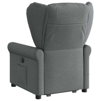 vidaXL Fauteuil de massage releveur gris foncé en tissu