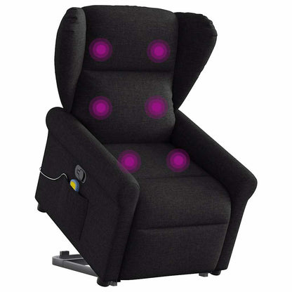 vidaXL Fauteuil de massage inclinable et releveur en tissu noir