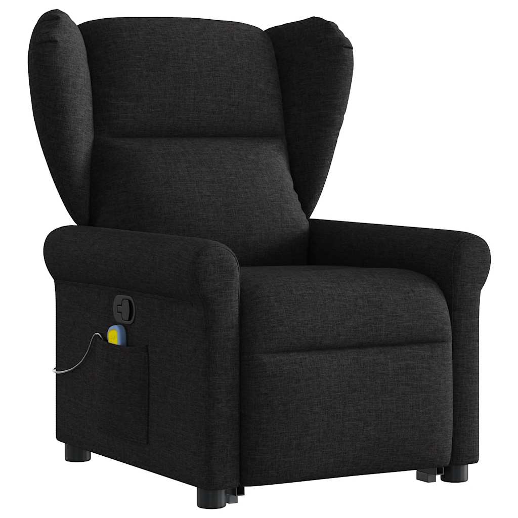 vidaXL Fauteuil de massage inclinable et releveur en tissu noir