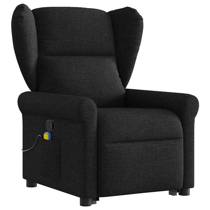 vidaXL Fauteuil de massage inclinable et releveur en tissu noir