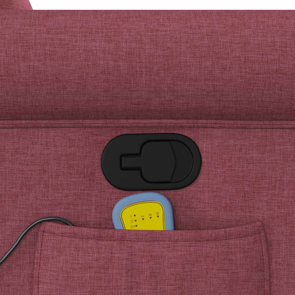 vidaXL Fauteuil de massage inclinable avec fonction de levage en tissu bordeaux