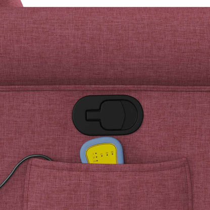 vidaXL Fauteuil de massage inclinable avec fonction de levage en tissu bordeaux
