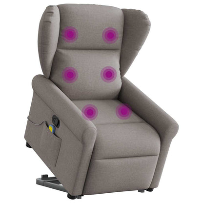 Fauteuil de massage releveur taupe en tissu vidaXL