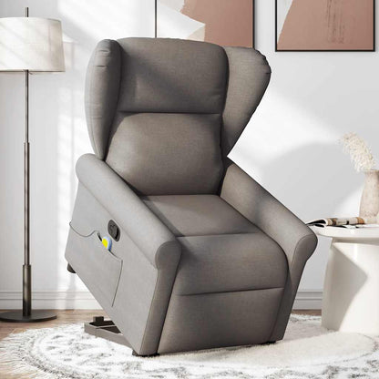 Fauteuil de massage releveur taupe en tissu vidaXL