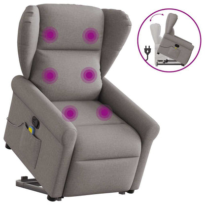 Fauteuil de massage releveur taupe en tissu vidaXL
