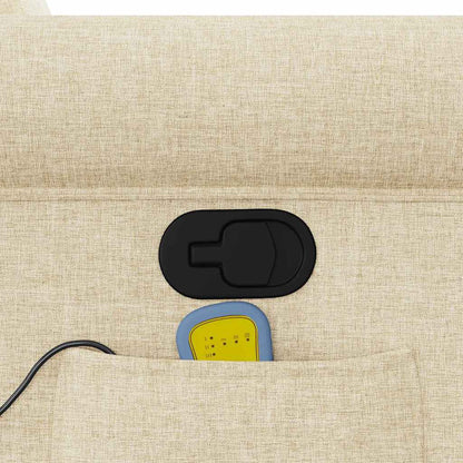 Fauteuil de massage releveur crème en tissu vidaXL