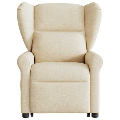Fauteuil de massage releveur crème en tissu vidaXL
