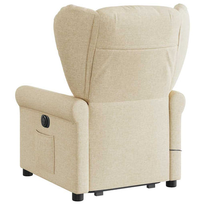 Fauteuil de massage releveur crème en tissu vidaXL