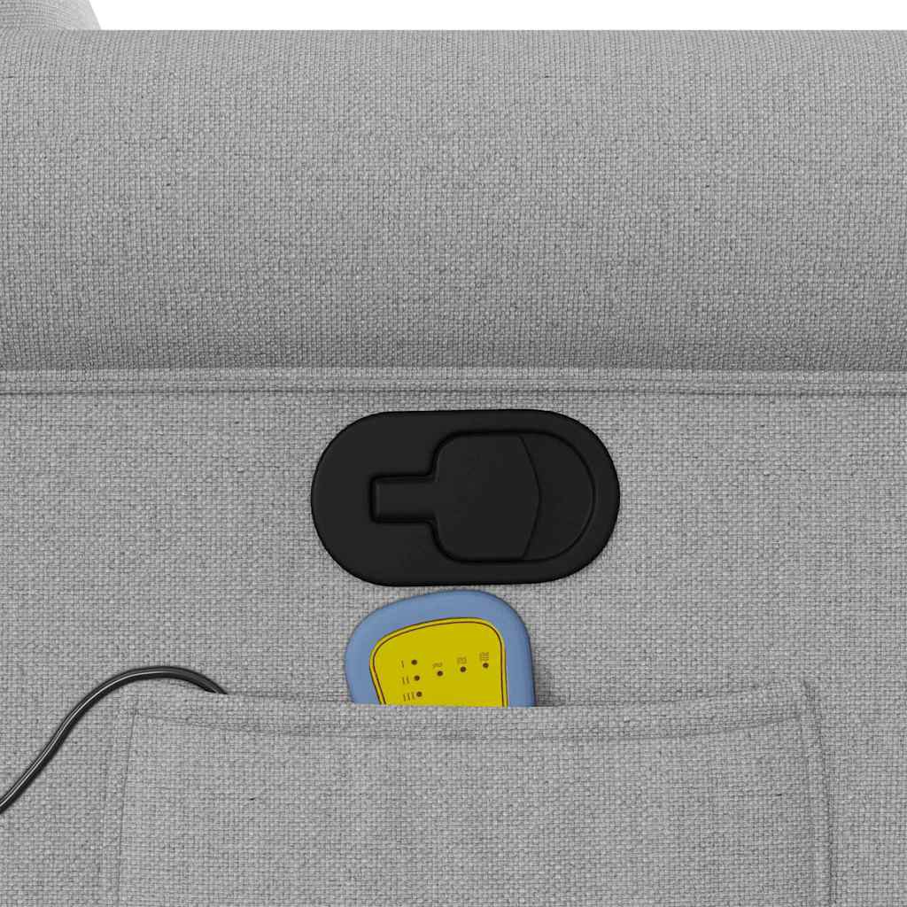 vidaXL Fauteuil de massage inclinable et releveur en tissu gris nuage