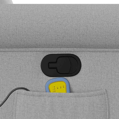 vidaXL Fauteuil de massage inclinable et releveur en tissu gris nuage