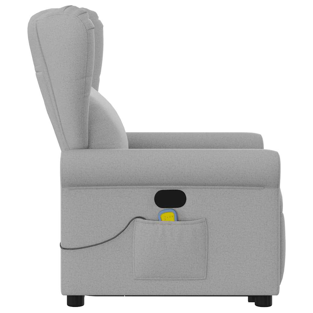 vidaXL Fauteuil de massage inclinable et releveur en tissu gris nuage
