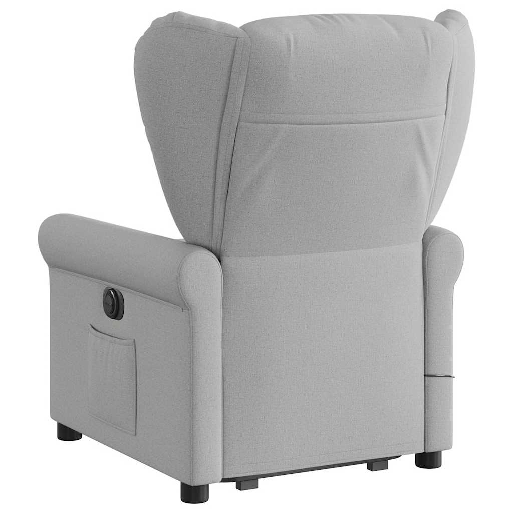 vidaXL Fauteuil de massage inclinable et releveur en tissu gris nuage