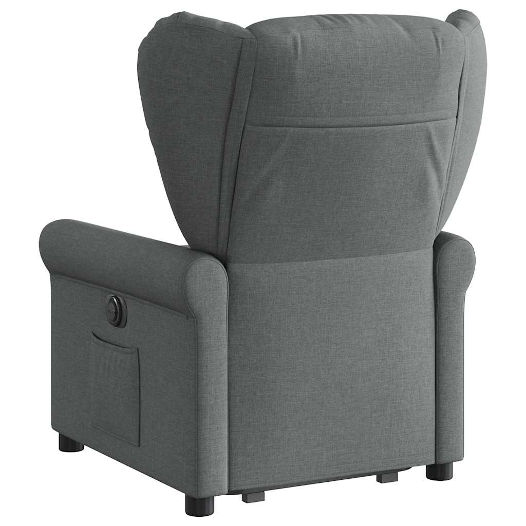 vidaXL Relaxsessel mit Aufstehhilfe Elektrisch Dunkelgrau Stoff