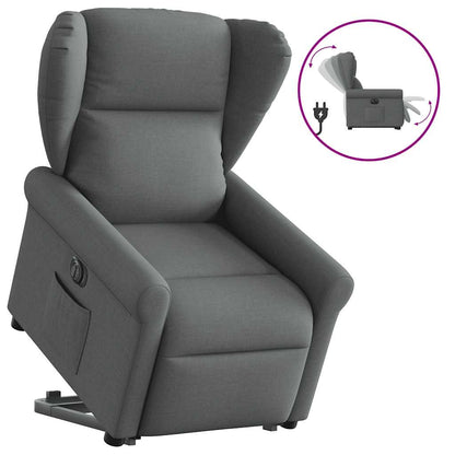 vidaXL Relaxsessel mit Aufstehhilfe Elektrisch Dunkelgrau Stoff