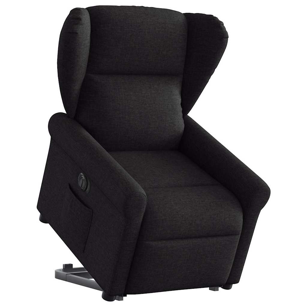 vidaXL Fauteuil releveur électrique en tissu noir