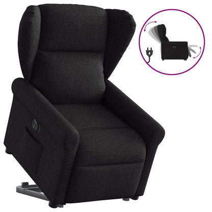 vidaXL Fauteuil releveur électrique en tissu noir