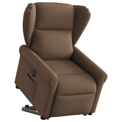 vidaXL Fauteuil relax électrique releveur tissu marron