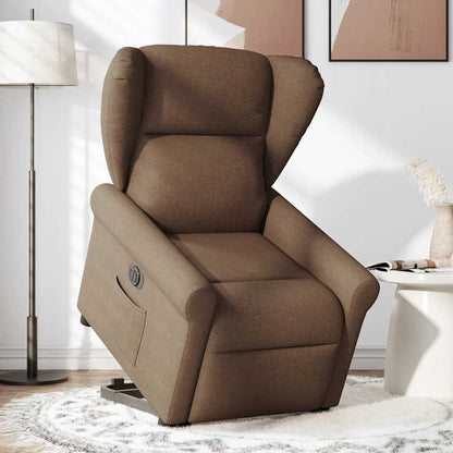 vidaXL Fauteuil relax électrique releveur tissu marron