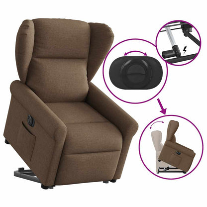 vidaXL Fauteuil relax électrique releveur tissu marron