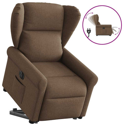 vidaXL Fauteuil relax électrique releveur tissu marron