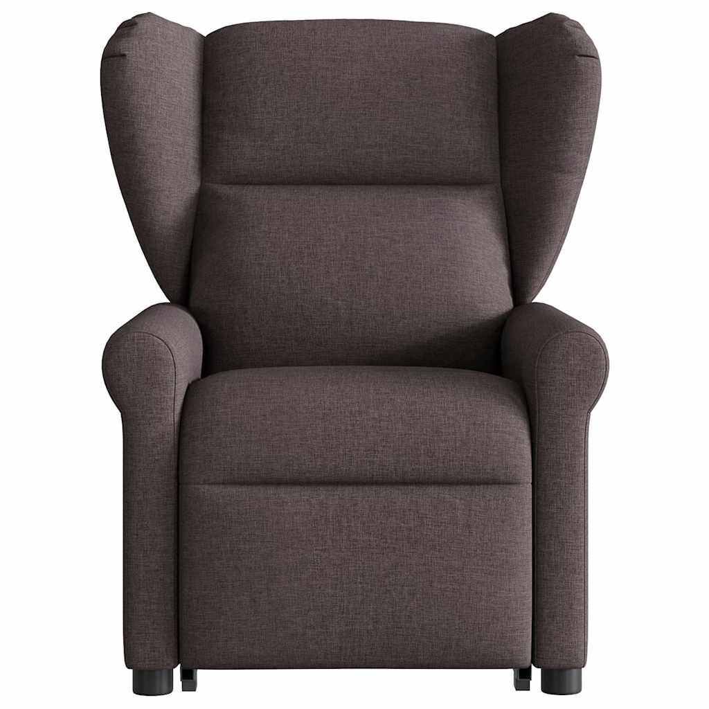 vidaXL Fauteuil inclinable électrique releveur en tissu marron foncé