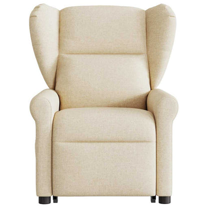 vidaXL Fauteuil de relaxation électrique crème en tissu avec fonction releveur