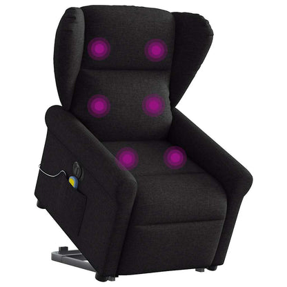 vidaXL Fauteuil de massage électrique releveur tissu noir