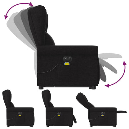 vidaXL Fauteuil de massage électrique releveur tissu noir