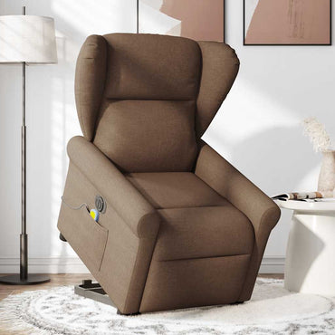 vidaXL Fauteuil de massage électrique releveur en tissu marron