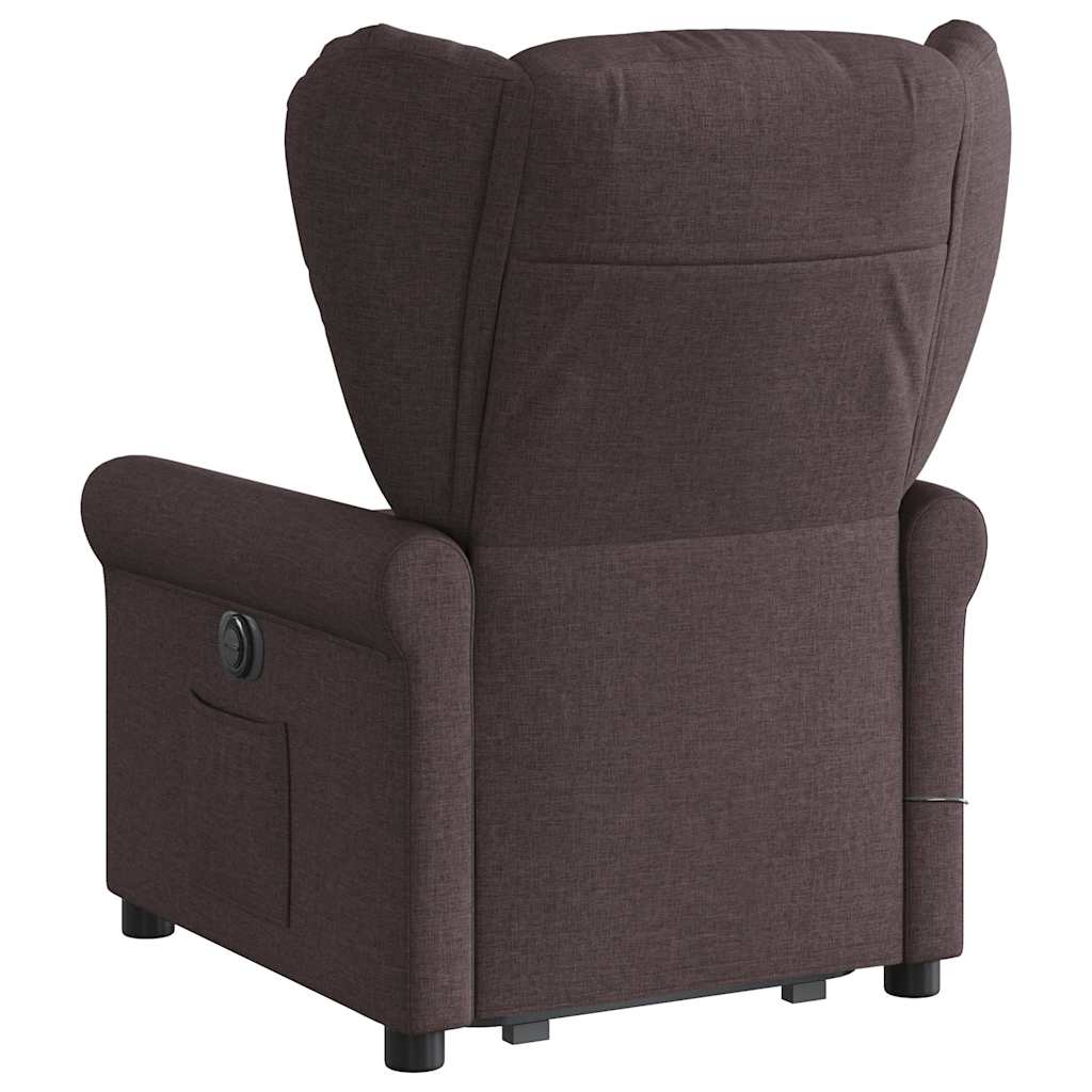 vidaXL Fauteuil de massage électrique releveur tissu marron foncé
