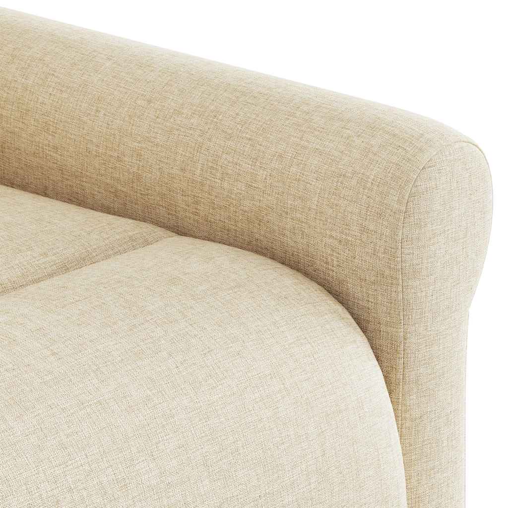 vidaXL Fauteuil massant électrique releveur en tissu crème