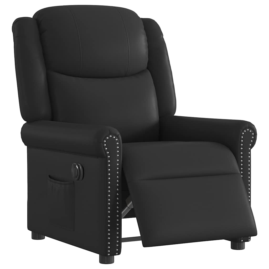 vidaXL Relaxsessel Elektrisch Glänzend Schwarz Kunstleder
