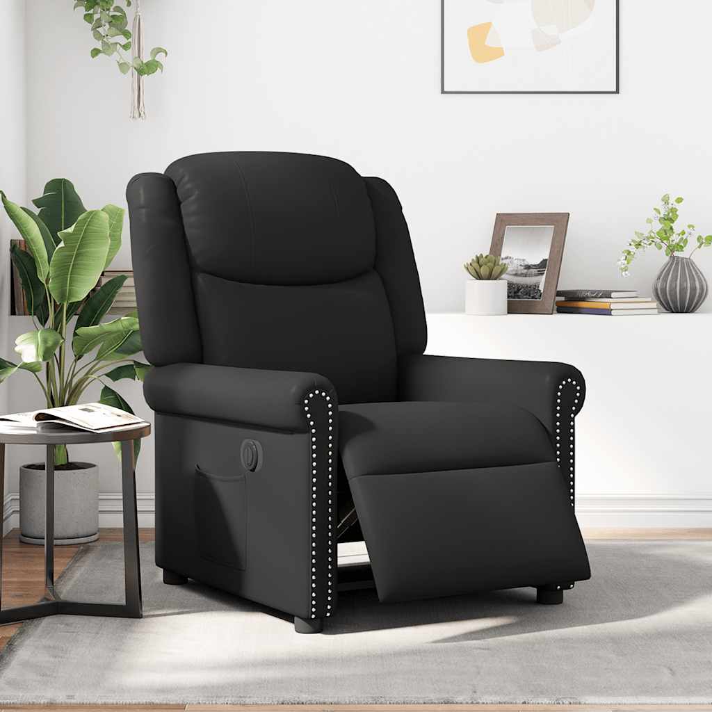 vidaXL Relaxsessel Elektrisch Glänzend Schwarz Kunstleder