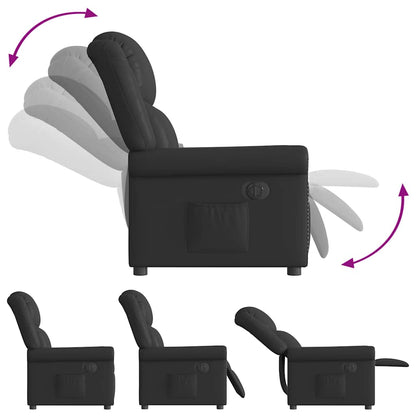 vidaXL Relaxsessel Elektrisch Glänzend Schwarz Kunstleder