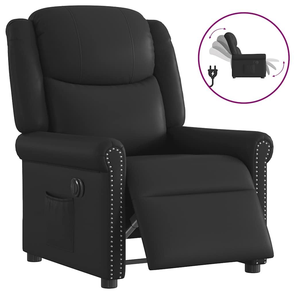 vidaXL Relaxsessel Elektrisch Glänzend Schwarz Kunstleder